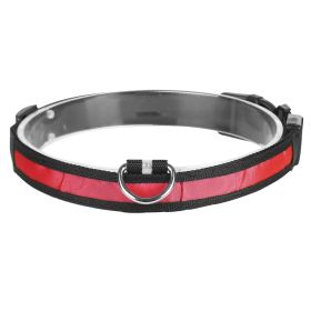 LED Dog Collar USB Rechargeable Adjustable Dog Safety Collar Night Safety Flashing Luminous Light up Collar (Option: rM_Red)