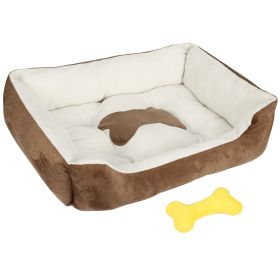 Pet Dog Bed Soft Warm Fleece Puppy Cat Bed Dog Cozy Nest Sofa Bed Cushion Mat For S/M Dog (Option: rown_XL)