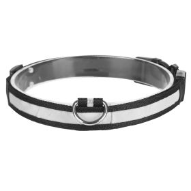 LED Dog Collar USB Rechargeable Adjustable Dog Safety Collar Night Safety Flashing Luminous Light up Collar (Option: M_Color)