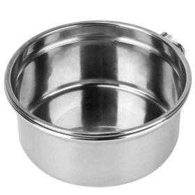 Stainless Steel Dog Bowl Pets Hanging Food Bowl Detachable Pet Cage Food Water Bowl With Clamp Holder (Option: eederM)